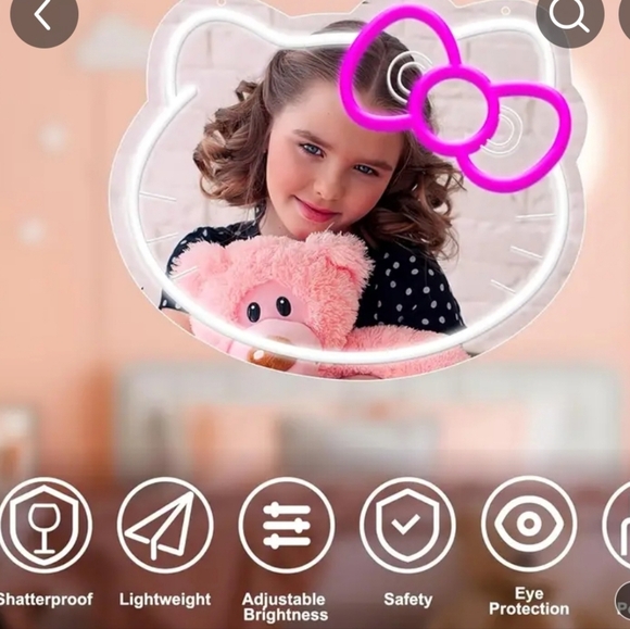 Hello Kitty Neon Wall Mirror NEW - Picture 3 of 5